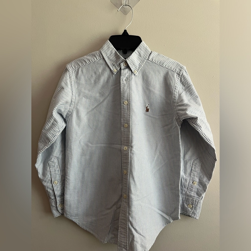 Boys Ralph Lauren Striped Cotton Dress Shirt